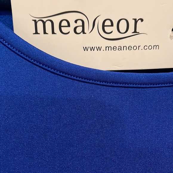 Blue, floral, mid sleeve dress. - Picture 5 of 7